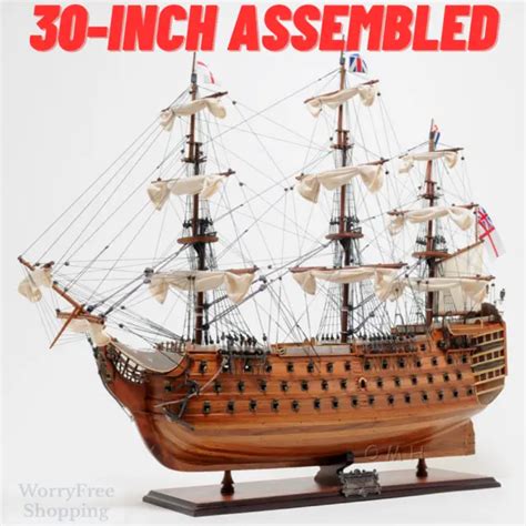Wooden Tall Ship Model Hms Victory Warship Nautical Ocean Sailing