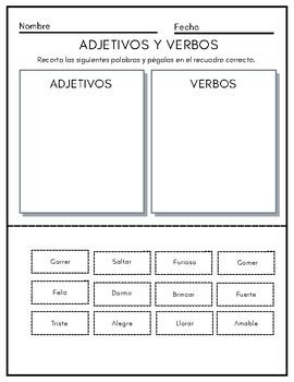Sustantivos Adjetivos Y Verbos By Maestra Eve TPT