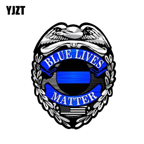 Yjzt 117cm146cm Personaltiy Car Sticker Blue Lives Matter Decal Pvc