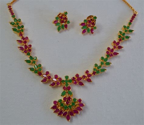 Ruby And Emerald Gold Necklace Designs
