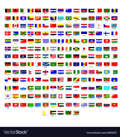 Flags All Countries In World Royalty Free Vector Image