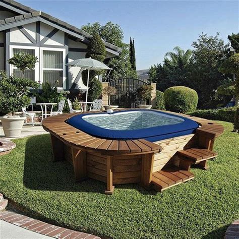 Holzumrandung pool kaufen die hochwertigsten holzumrandung pools verglichen. Whirlpool mit Holzumrandung Malibu K2O 250x275x71 cm — Poolfunstore