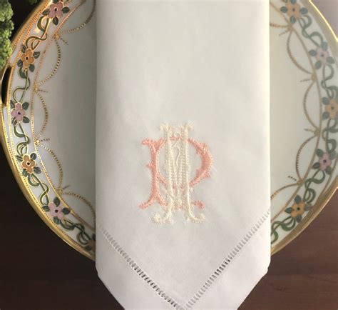 Custom Embroidered Linen Dinner Napkins Etsy