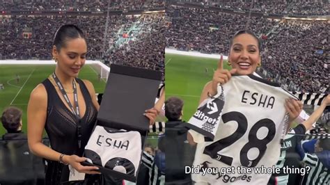 Esha Gupta Cheers For Juventus Flaunts Her Official Team Jersey Check It Out News18
