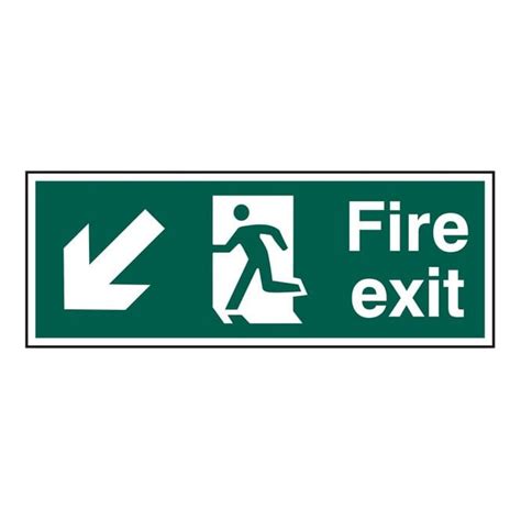 Bsafe Fire Exit Man Arrow Dl Rpvc Pk5 400mm X 150mm Workwear And Ppe