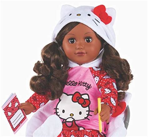 my life as hello kitty doll african american 18 inch poseable doll with cute hooded pajamas