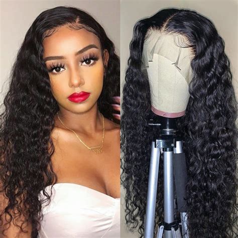 Transparent Lace Wig Brazilian Water Wave Lace Front Human Hair Wigs Recool Hair