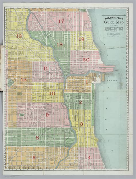 Rand Mcnally And Cos Guide Map To The Business District Of Chicago