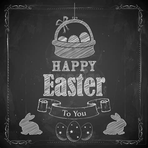 Happy Easter On Chalkboard Stock Vector Image 39584787