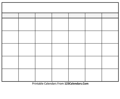 Blank Calendar Template Blank Calendar Calender Template Printable
