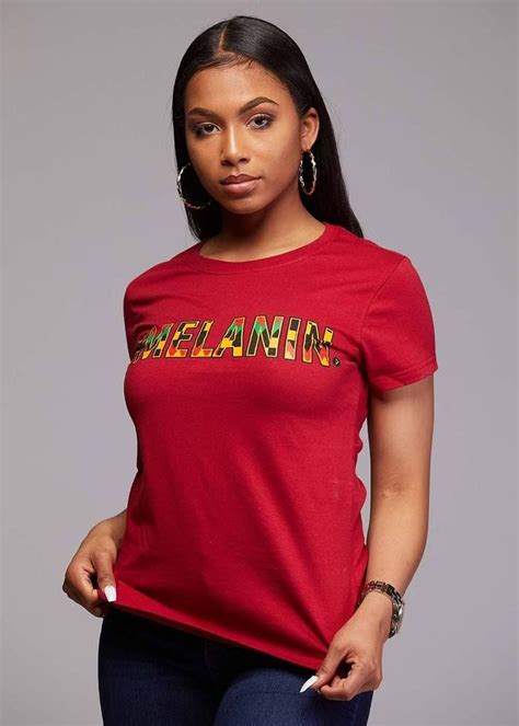 Amma Womens Melanin African Print T Shirt Maroonyellowblack Kente