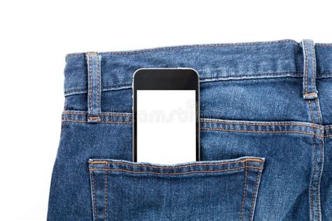 Smart Phone In Your Pocket Blue Jeans Stock Image Image Of Holding
