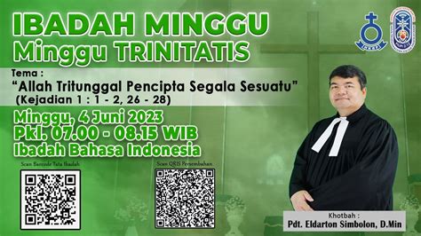 Ibadah Minggu Trinitatis Minggu Juni Pkl Wib Youtube