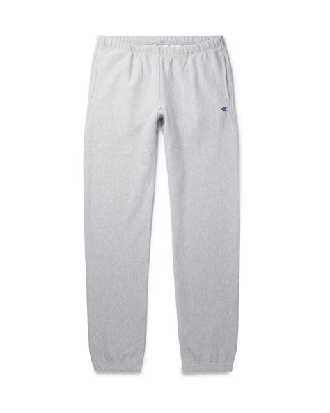 Champion Slim Fit Fleece Back Cotton Blend Jersey Sweatpants In Gray