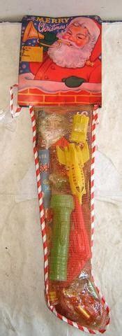 There are two different color options available: Vintage 1950s Mesh XMAS STOCKING filled w/ toys & candy ...