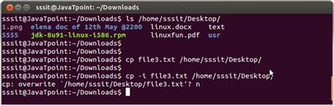 Cp Command In Linuxunix With Examples Javatpoint
