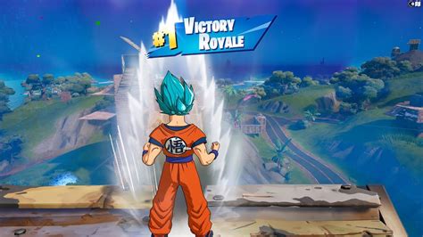 Super Saiyan Blue Goku In Fortnite Solo Gameplay Dragon Ball