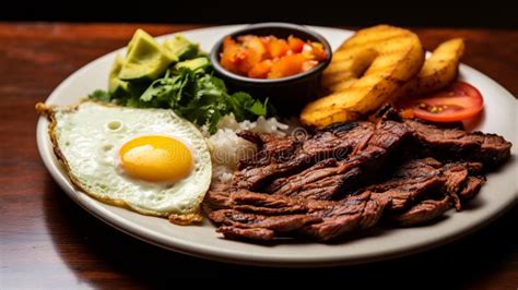 Churrasco Ecuatoriano Grilled Meat Feast With Traditional Sides Stock