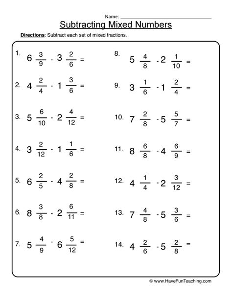 Https://tommynaija.com/worksheet/subtracting A Mixed Number From A Whole Number Worksheet