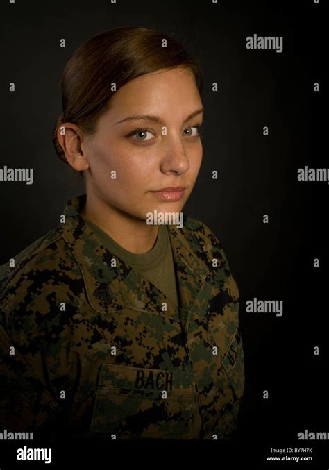 Portrait Of Female United States Marine Corps Marine In Marine Corps