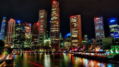 Singapore Night Skyscrapers 1080p