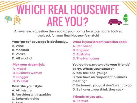 which real housewife are you real housewives pure romance games real