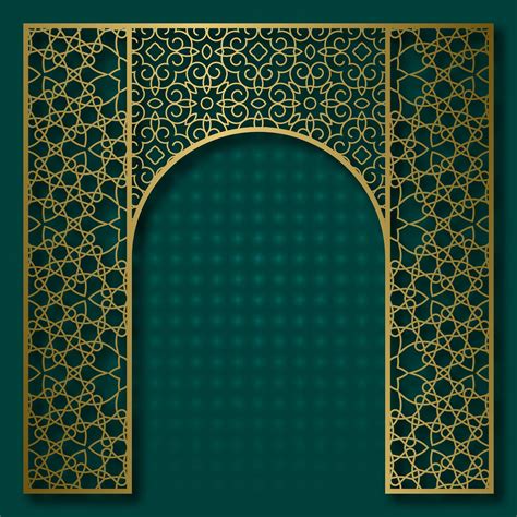 Traditional Background With Golden Patterned Arched Frame 2415796
