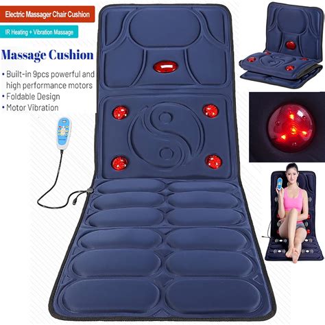 imeshbean electric massage cushion mat infrared heating full body shoulder leg waist vibrate