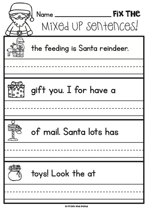 Christmas Worksheet For First Grade