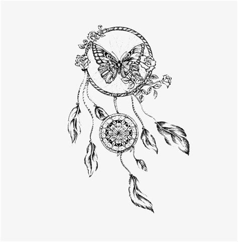 Dreamcatcher Drawing Butterfly Tattoo Butterfly Dream Catcher Drawing Png Image Transparent