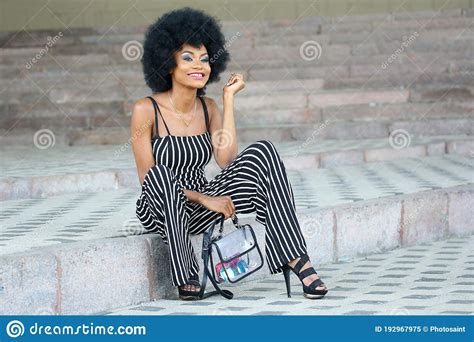 Fashionable And Beautiful African Girl Smiling Stock Image Image Of