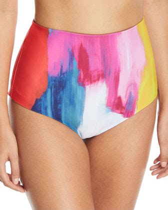 Mara Hoffman Lydia High Waist Printed Swim Bikini Bottoms Neiman Marcus