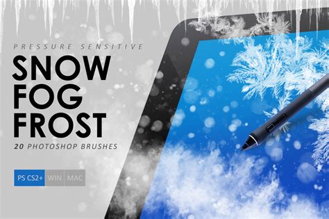 Very easy to use, no skills required, you can draw even. Snow, Fog, Frost Photoshop Brushes in Brushes on Yellow ...