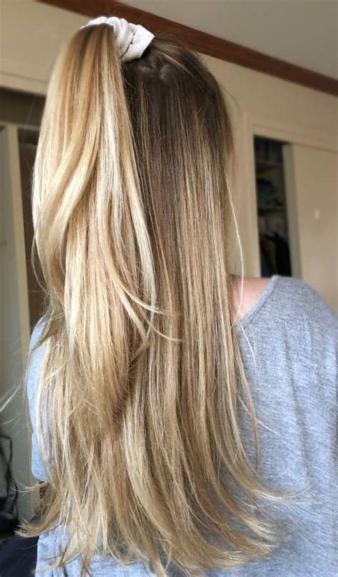 Blonde highlights is a hair coloring technique that adds streaks of blonde color to a darker base whether you go bold with large piecey highlights, or soft and subtle, the options for blonde hair. White blonde brown roots balayage updo ponytail summertime ...