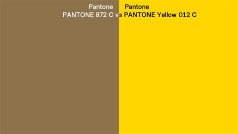 Pantone 872 C Vs Pantone Yellow 012 C Side By Side Comparison