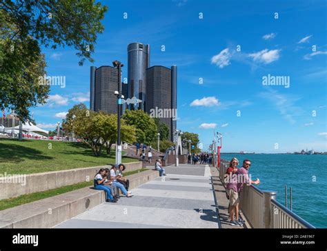 Downtown Skyline Detroit River Detroit Hi Res Stock Photography And