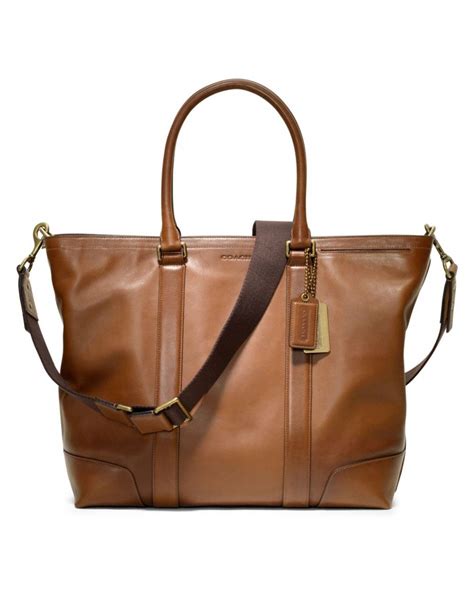 Coach Bleecker Legacy Leather Business Tote In Brown Lyst