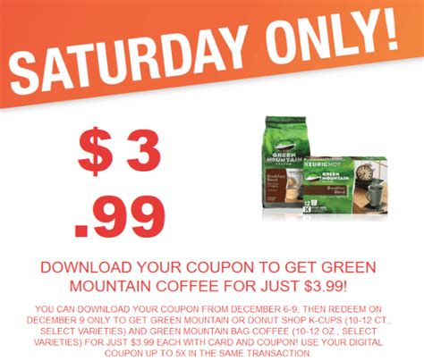 Kroger Coupon 399 Green Mountain Or Donut Shop K Cups Or Green