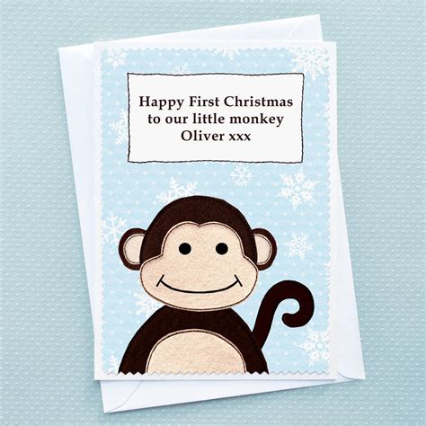 Little Monkey Babys First Christmas Card By Jenny Arnott Cards And Ts