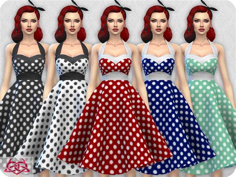 Sims 4 Polka Dot Dresses And Clothes Cc Fandomspot