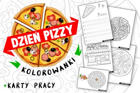 Kolorowanki Dzień Pizzy Karty Pracy Światkolorowanekpl