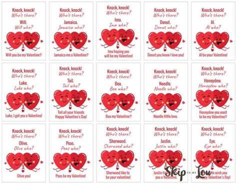 Great jokes for your kids. Valentine Knock Knock Jokes | Valentines printables free ...