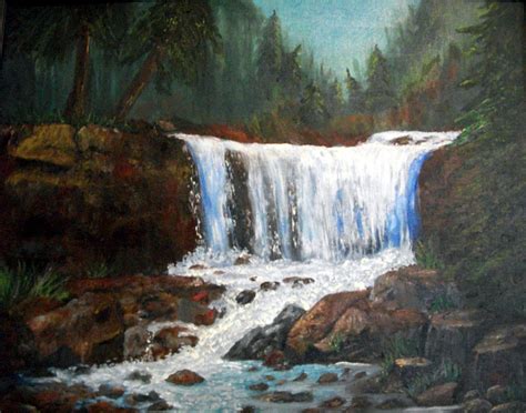 Waterfall Oil Painting 16 X 20 Landscapes Pinterest Oil