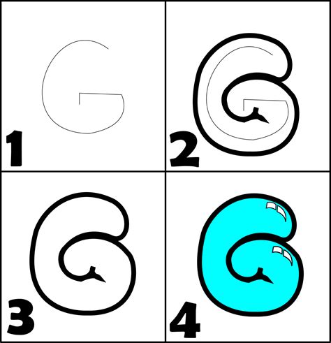 Printable Letter G Write Letter G In Bubble Block Graffiti And