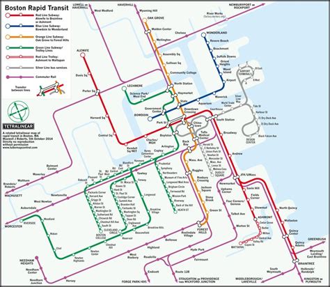 A Map Of The Boston Rapid Transit System