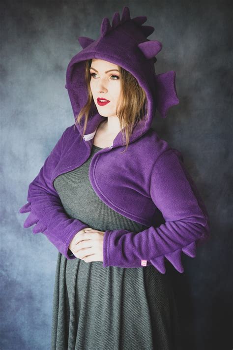 Purple Dragon Cosplay Costume Hoodie Shrug Style Fantasy Etsy