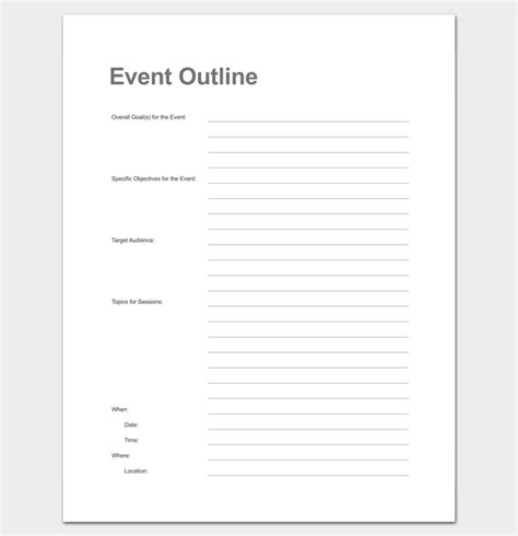 Event Program Outline 13 Printable Samples Examples Formats