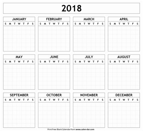 Free Printable Calendar With Large Boxes Ten Free