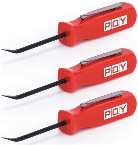 Pqy Mini Pocket Pry Bar With Pocket Clip 45 Length 3pcs Red