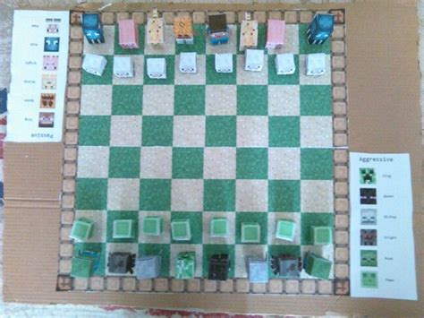 Minecraft Papercraft Chess Minecraft Chess For Secret Santa Giftee